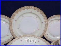 Meito China Set 1940s Gold Rimmed Floral design Hand Painted 36 Piece Dinnerware