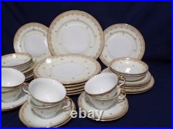 Meito China Set 1940s Gold Rimmed Floral design Hand Painted 36 Piece Dinnerware