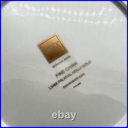 Mikasa Palatial Holly Gold Dessert Accent Plates Set of 4 New With Box