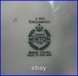 Minton Bone China GREENWICH #S705 54Pc Service for 8 Green Ivy Gold Trim MINT
