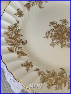 Minton China SET OF 12 MARLOW GOLD Gold Flowers Scalloped, Bread Plate, 6 1/4