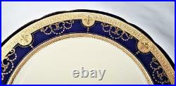 Minton China for Tiffany & Co. G9180 Cobalt Blue & Gold Encrusted Plate 8 7/8