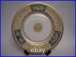 Minton Encrusted Raised Gold Gilded Salad Tourquoise Plate In Mint Condition 9