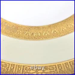 Minton England 6pc Dinner Plates 10.5 Gold Encrusted Cream Fine China H1797