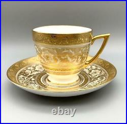 Minton Porcelain Ball Demitasse Cup & Saucer Set Gold Bone China Antique #4397
