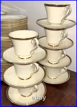 Minton St. James Bone China Dinnerware Svc for 14 70Pcs Blue 22k Gold England