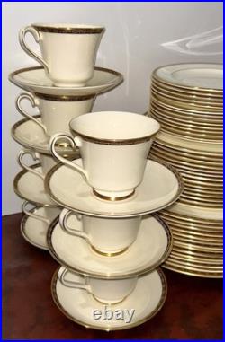 Minton St. James Bone China Dinnerware Svc for 14 70Pcs Blue 22k Gold England