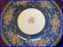 Minton antique dinner plates lot 12 blue gold ivory 10 5/8 estate
