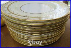 Minton china elegant dinner plates 12 gold encrusted 1923 pat. ASK65 T