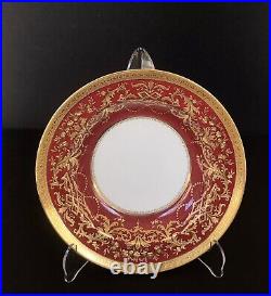 Minton for Davis Collamore & Co Raised Gold Red decorated Porcelain Bowl