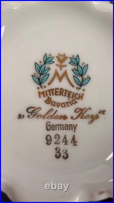 Mitterteich Bavaria Golden Key Germany 40+ Pc China Set Unused Gold Trim