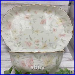 Narumi Bone China Pastel Garden Floral Gold Aya Platter/Bowl