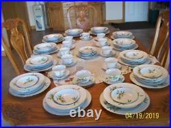 Narumi Vintage Porcelain China Spring Bamboo 89 Piece Grouping Dinnerware Japan