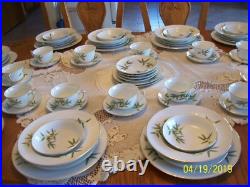 Narumi Vintage Porcelain China Spring Bamboo 89 Piece Grouping Dinnerware Japan