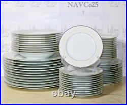 Near MINT Lot of 55 White Gold by Sango Dinnerware Plates Set, Porcelain China