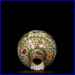 Nice Chinese Hand Painting Ming Five Colours Porcelain Gilded Globular Vase