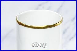 Nice Cylinder Antique Neoclassical Porcelain Gold White Vase Gerold Porzellan