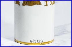 Nice Cylinder Antique Neoclassical Porcelain Gold White Vase Gerold Porzellan