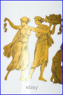 Nice Cylinder Antique Neoclassical Porcelain Gold White Vase Gerold Porzellan