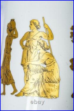 Nice Cylinder Antique Neoclassical Porcelain Gold White Vase Gerold Porzellan