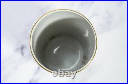 Nice Cylinder Antique Neoclassical Porcelain Gold White Vase Gerold Porzellan