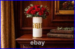 Nice Cylinder Antique Neoclassical Porcelain Gold White Vase Gerold Porzellan