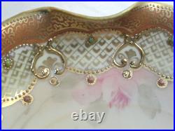 Nippon Floral Plate Gold Trim Ornate Ruffle Hand Painted 7.25 Inch