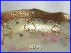 Nippon Floral Plate Gold Trim Ornate Ruffle Hand Painted 7.25 Inch