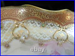 Nippon Floral Plate Gold Trim Ornate Ruffle Hand Painted 7.25 Inch