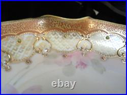 Nippon Floral Plate Gold Trim Ornate Ruffle Hand Painted 7.25 Inch