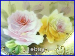 Nippon Floral Plate Gold Trim Ornate Ruffle Hand Painted 7.25 Inch