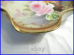 Nippon Floral Plate Gold Trim Ornate Ruffle Hand Painted 7.25 Inch