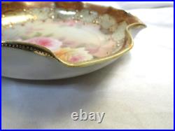 Nippon Floral Plate Gold Trim Ornate Ruffle Hand Painted 7.25 Inch