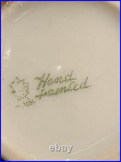 Nippon Porcelain Gilted Gold Beaded Maple Leaf Mark Handle Antique Vase