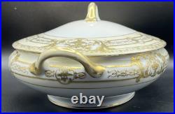 Noritake 37532 Hand Painted Gilded Oval Covered Vegetable Bowl