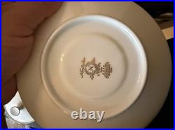 Noritake 6670 Porcelain China White Gold Floral 60's Dinner Set