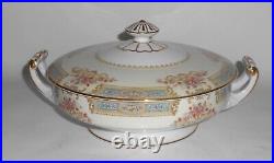 Noritake China Porcelain Floral withGold Mystery 171 Covered Vegetable Bowl