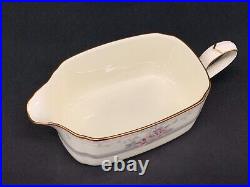 Noritake Magnificence Fine Porcelain China Ivory Pink Color Gold Band Gravy