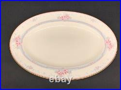 Noritake Magnificence Porcelain Fine China Ivory Pink Color Gold Band Oval