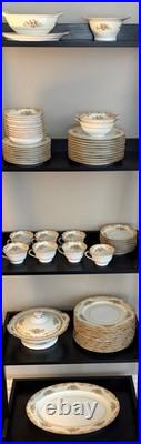 Noritake Morimura N154 China Dinnerware Set 63 Pc Pre-War 1930s Gold Rim Japan