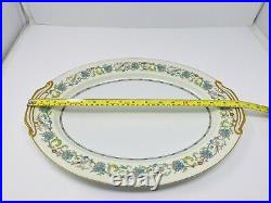 Noritake Norwich China Serving Platter #5042 Made in Japan 16 Floral Gold Rim