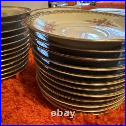 Noritake Occupied Japan Floral Gold Trim Porcelain Dinner Set Cups Plates