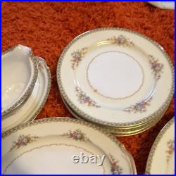 Noritake Occupied Japan Floral Gold Trim Porcelain Dinner Set Cups Plates