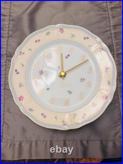 Noritake Plate Wall Clock, 8.25 Floral China with Gold Trim, Porcelain Timepiece