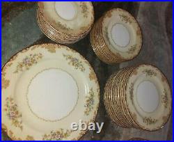 Noritake Porcelain China Mystery 175 Gold Rim Made In Occupied Japan large set