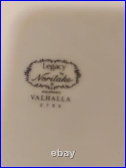 Noritake Valhalla #2799 Bone China Has Glossy Finish Cobalt And Gold Trim 40 Pc