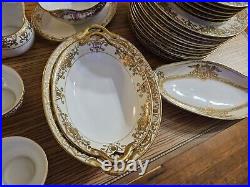 Noritake porcelain set 55 pcs. Hand painted 1930s gold embroidery 16034 set