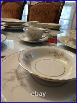 OLD ROSE FINE CHINA SET OF 10 saucers NEWARK NY NY vintage Arcadian gold