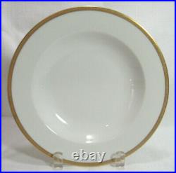 Okura Art China Japan Porcelain Rare GOLD ETCHING Four (4) Rim Soup Bowls VGC