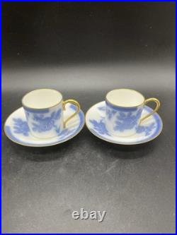 Okura Art China Vintage Blue Rose teacup and saucer set